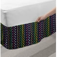 thumbnail image 2 of Abstract Bed Skirt, Curved Stripes with Rainbow Colors on a Dark Toned Background Modern Art Design, Elastic Bedskirt Dust Ruffle Wrap Around for Bedding Decor, 4 Sizes, Multicolor, by Ambesonne, 2 of 2