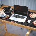 thumbnail image 3 of Long Mouse Pads for Desk,Black Christmas Santa Pattern Desk Mats on Top Of Desks, Desk Mouse Pad Extra Large with 3mm Non-Slip Base and Stitched Edge for Gaming,Office,Work,Home 35.4x15.7in, 3 of 5
