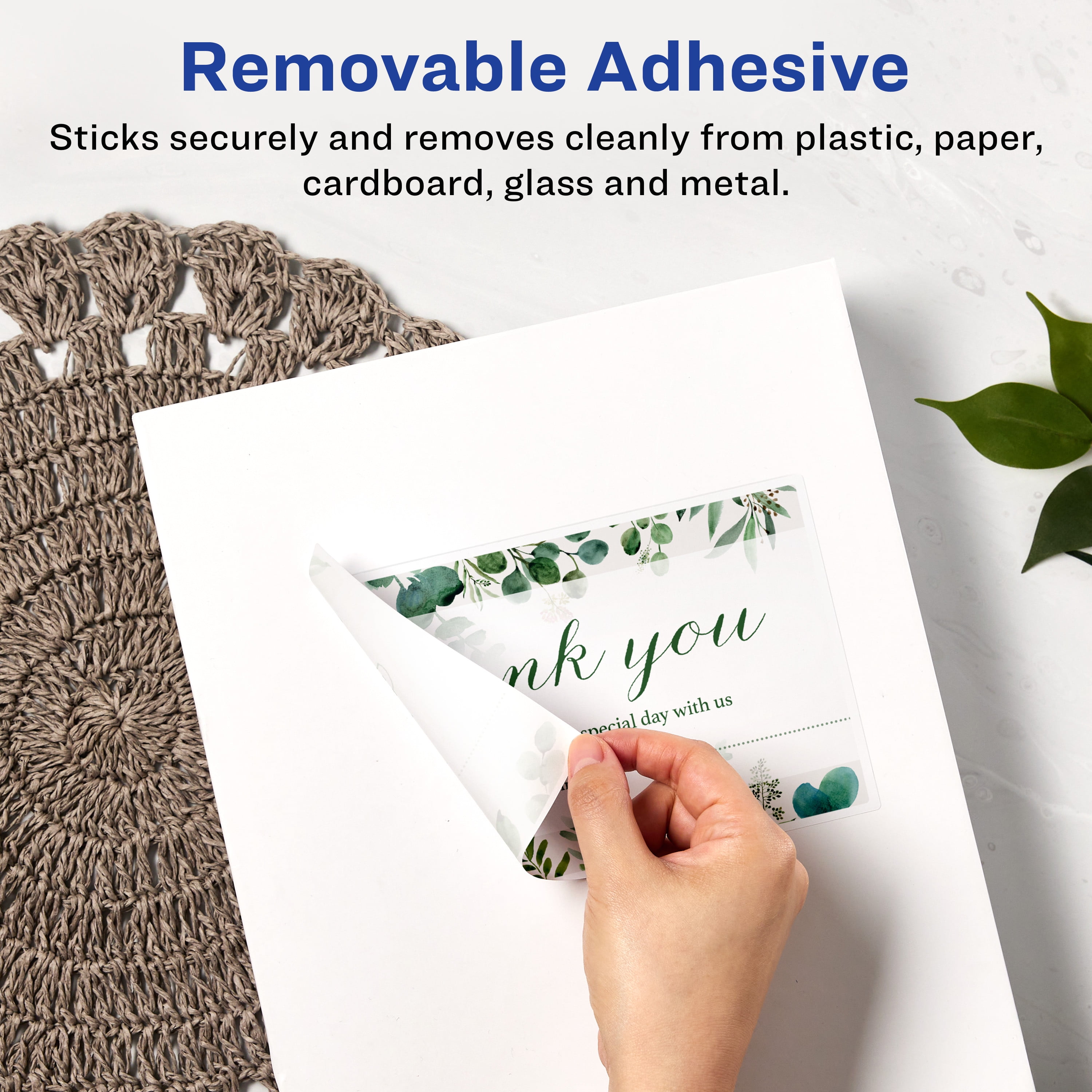 Avery Removable Rectangle Labels, 5.5" x 8.5", 50ct