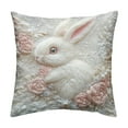 thumbnail image 2 of EGNMCR Pillow Cover Three-dimensional Printing Faux Embroidery Cute Rabbits Cushion Cover Digital Printing polyester Faux Embroidery Printed Throw Pillowcase, 2 of 6