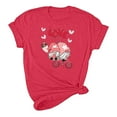 thumbnail image 5 of Fesfesfes Gym Shirts Women's Valentine's Day Love Printed Short Sleeved T-shirt Top Short Sleeved Round Neck Top/Shirt Women Essentials XL(US:10), 5 of 6