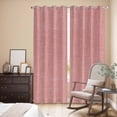 thumbnail image 3 of Kitchen Curtains 84 Inch Length 2 Panels, Vintage Peach Pink Grommets Window Treatment Curtain, Farmhouse Retro Solid Color Linen Texture Thermal Curtains Drapes for Living Room/Bathroom, 3 of 9
