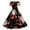 Black, variant on Women’s Christmas Swing Dress, Short Sleeve Retro Print 1950s Party Dress, Festive Holiday Outfit for Celebrations