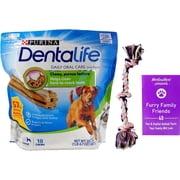 Purina DentaLife Daily Oral Care Dental Dog Treats Large Dogs 18-Count with Rope Toy, MerlinsMart Zine
