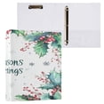 thumbnail image 3 of WOBOGO Seasons Greetings File Folders Extra Large Capacity to Hold 200 Sheets of Documents Hard Shell Ring Binder for School Home Office, 3 of 10