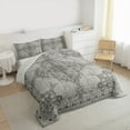 thumbnail image 3 of Manfei Vintage Victorian Flower Full Size Comforter Sets,Damask Theme Bedding Comforter Set,Gray Bedding Sets For Teens,Luxury Bedroom Decor Reversible,3pcs, 3 of 8