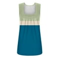 thumbnail image 4 of ALLLIST Womens Tops Plus Size Blue Sleeveless Pleated Geometric Square Neckline Tank Tops Tank Tops for Women 2024 XXL, 4 of 5