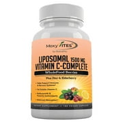 MoxyVites Liposomal Vitamin C with Zinc, Organic Elderberry, Amla 180 Capsules
