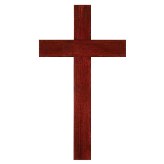 Woodgrain 16 Inch Mahogany Wood Decorative Hanging Wall Cross