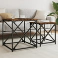 thumbnail image 1 of vidaXL Nesting Coffee Tables 2 pcs Smoked Oak Engineered Wood, 1 of 1