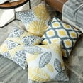 thumbnail image 2 of Phantoscope New Living Series Duplex Printing Decorative Throw Pillow Covers, 18" x 18", Yellow and Gray, Set of 4, 2 of 5