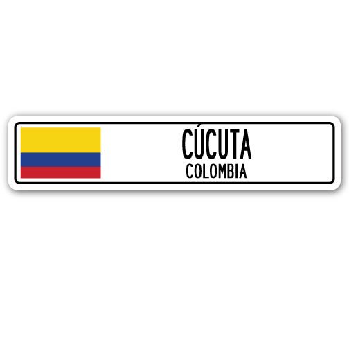 COCUTA COLOMBIA Street Sign Colombian flag city country road wall gift