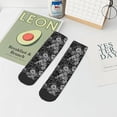 thumbnail image 5 of Salouo Black Cats In A Garden Pattern Unisex Middle Tube Socks,Middle-Finger Knee High Socks Over The Calf Tube Stocking Crew Stockings for Women and Men Tube Socks, 5 of 8