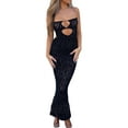 thumbnail image 1 of SAYOO Mujeres Hollow Out Bodycon Maxi Vestido Espagueti Correa Sin Mangas Vestido Sin Espalda Verano Playa Night Club Cami Vestido Largo SAYOO Vestido largo, 1 of 9