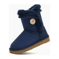 thumbnail image 7 of Weestep Wood Button Warm Shearling Winter Lightweight Snow Boots(2 Little Kid, Navy), 7 of 7