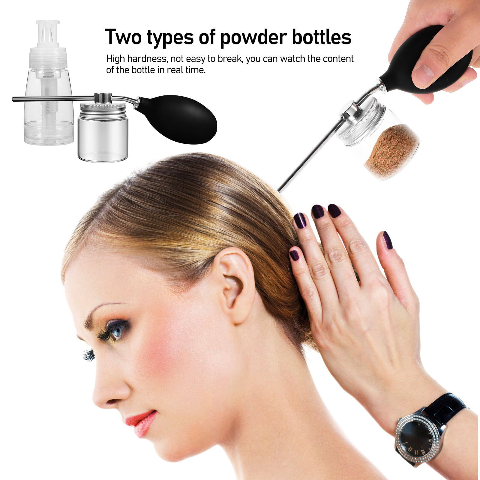 Feilium Powder Puffer Bottle, Powder Puffer Bottle for Dry Shampoo, Powder  Spray Bottle, Barber Powder Spray Bottle, Portable Travel Spray Bottle