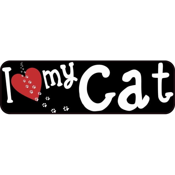 10in x 3in I Love My Cat Bumper Sticker Vinyl Window Sign Pet An