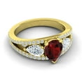 thumbnail image 3 of 2.00 Carat Sparkle Round Cut Garnet Gemstone & Natural Diamond Wedding Ring for Women Solid 18K Yellow Gold Size 11.5 by Diamond-Capitals, 3 of 8