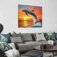 QFMY Dolphin Wall Art Blue Ocean Jumping Dolphins Animal Bathroom Decor