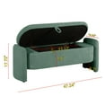thumbnail image 7 of Triple Tree Oval Polyester Ottoman Indoor Bench with Spacious Storage, Green, 7 of 7