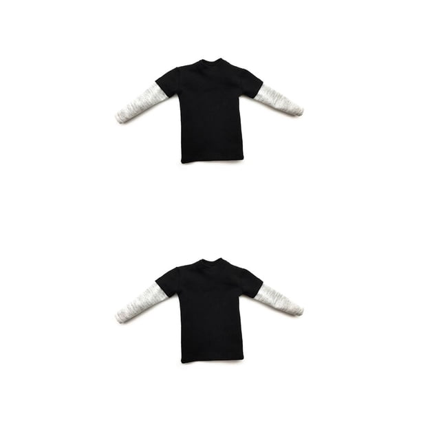 Vogacara Camiseta de manga larga, ropa de empalme antideslizante de diseño único ligero de alto rango para elemento móvil 15,74 para hombres Negro 2piezas Vogacara CBP204181