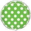 18" Foil Lime Green Polka Dots Balloon