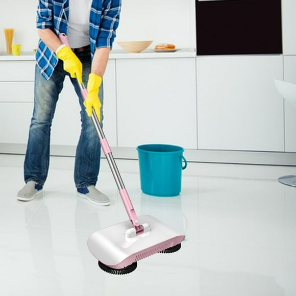 Barredora de Mano, Aspiradora de Trapeador 3 en 1, Trapeador de Barrido portátil fácil de Usar para pulir Azulejos de Dormitorio, Pisos de Madera de O con 2 paños