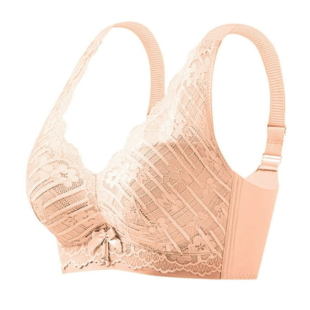 BYHONG Women s Latex Inner Cup Push Up Wireless Adjustable Bra Seamless Breathable Sexy Lace Vest Style with Side Support for Underarm Control Pink XL