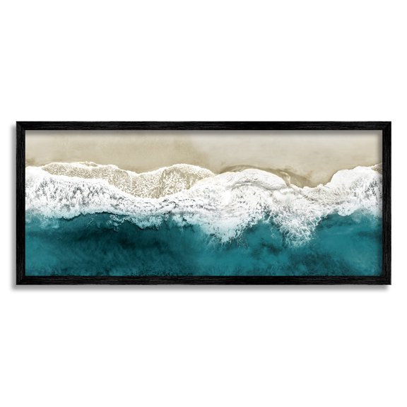 Stupell Industries Foamy Beach Coast Deep Blue Ocean Water, 24 x 10,Design by Maggie Olsen