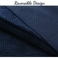 thumbnail image 4 of Cozy Line Navy Blue Velvet Basketweave Luxurious Velveteen Velour Super Soft Quilt Bedding Set, King, 4 of 6