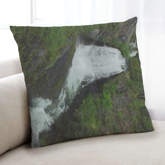 Ahgly Company Earth Waterfall Indoor Throw Pillow, 18 inch by 18 inch