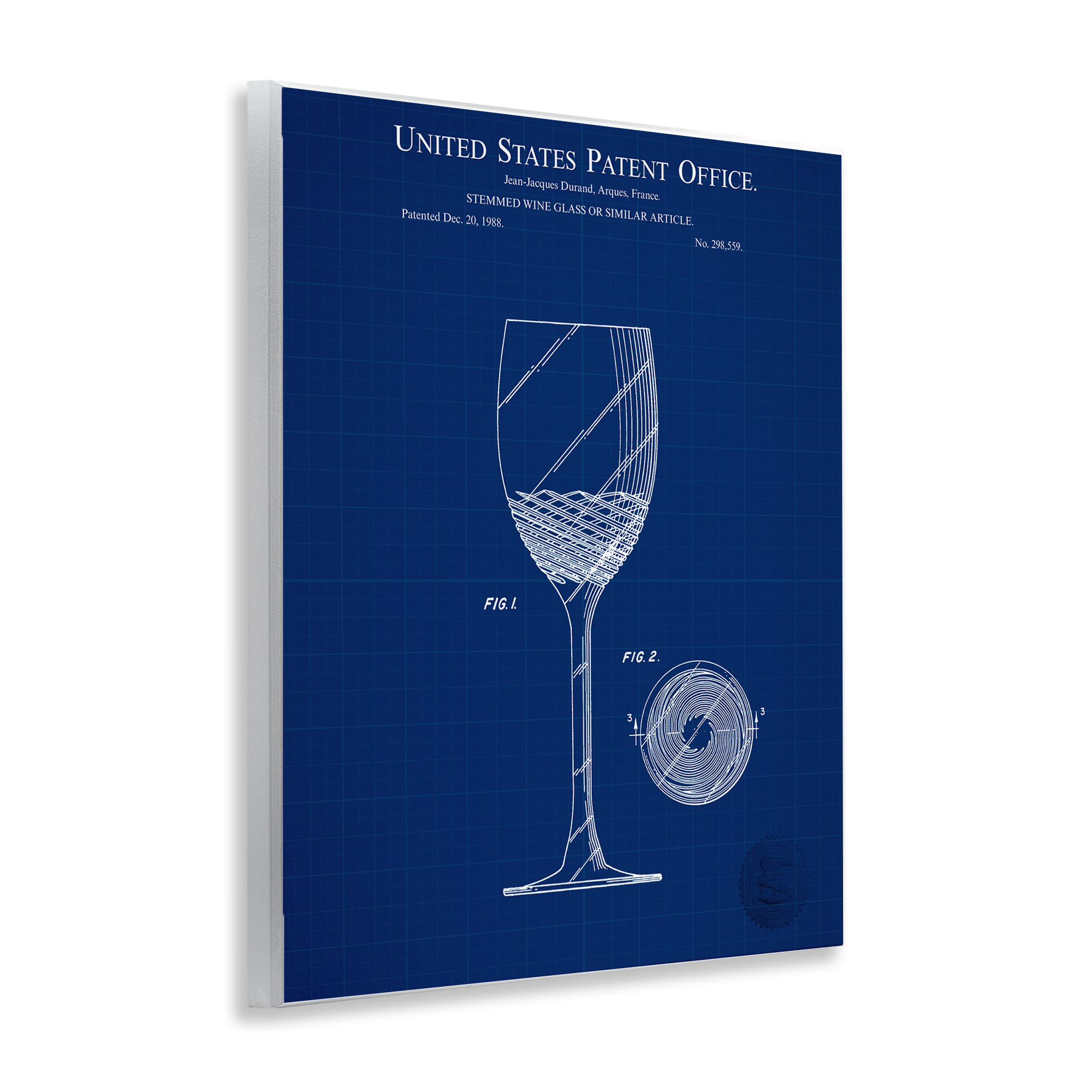 Stupell Industries Wine Glass Blueprint Typography Painting Unframed Art Print Wall Art, 11 x 14