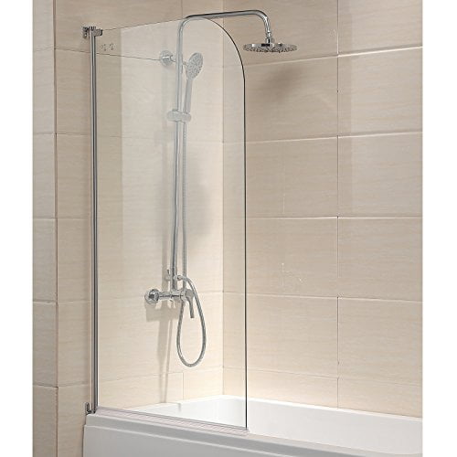 Mecor 55"X31" Bathtub Shower Door 1/4" Clear Glass Hinged Pivot Radius
