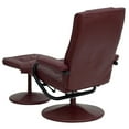 thumbnail image 2 of Contemporary Burgundy Leather Recliner and Ottoman with Leather Wrapped Base, 2 of 9