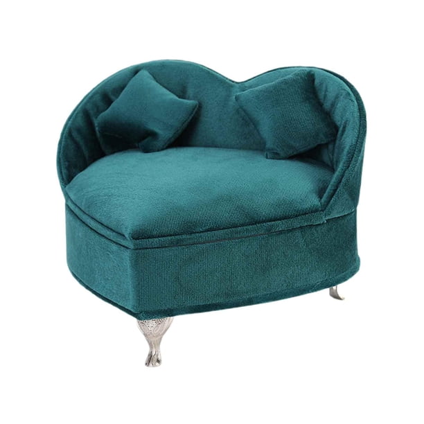 Accesorios para muñecas en miniatura a escala 1:6, joyero para muebles, caja de almacenamiento para joyas Amor corazón sofá perfke Organizador de joyero