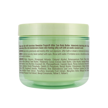 Hawaiian Tropic After Sun Body Butter with Coconut Oil, 8 oz, After Sun Lotion, After Sun Moisturizer, Coconut Body Butter, After Sun Care, After Sun Skin Care, 8 oz