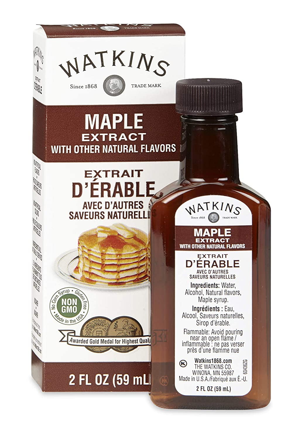 Watkins Maple Extract with Other Natural Flavors, 2 oz. Bottles, Pack