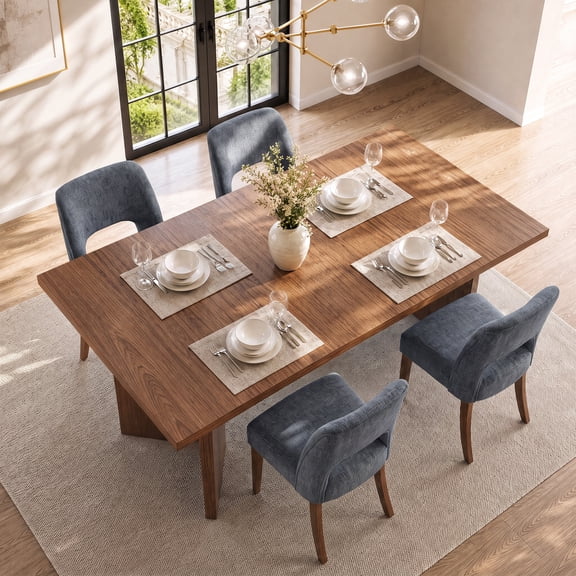 Usiant Dining Chairs Set of 4, with Solid Wood Legs for Dining Room, Kitchen and Living Room,Navy