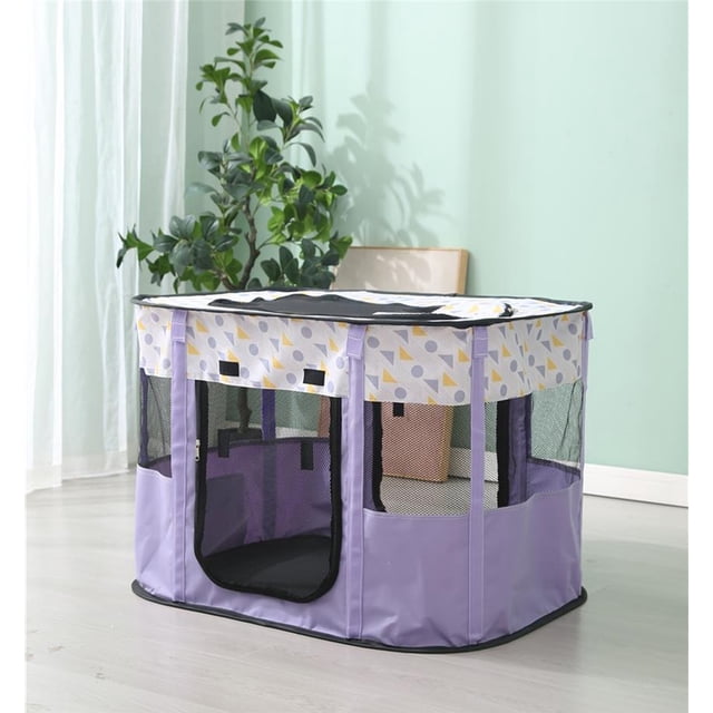 ZBH Portable Dog Playpen Indoor/Outdoor Foldable Pet Playpen for Small Dogs, Cats, Kittens, Chickens, and Rabbits, Great for Travel and Camping, Including Carrying Case