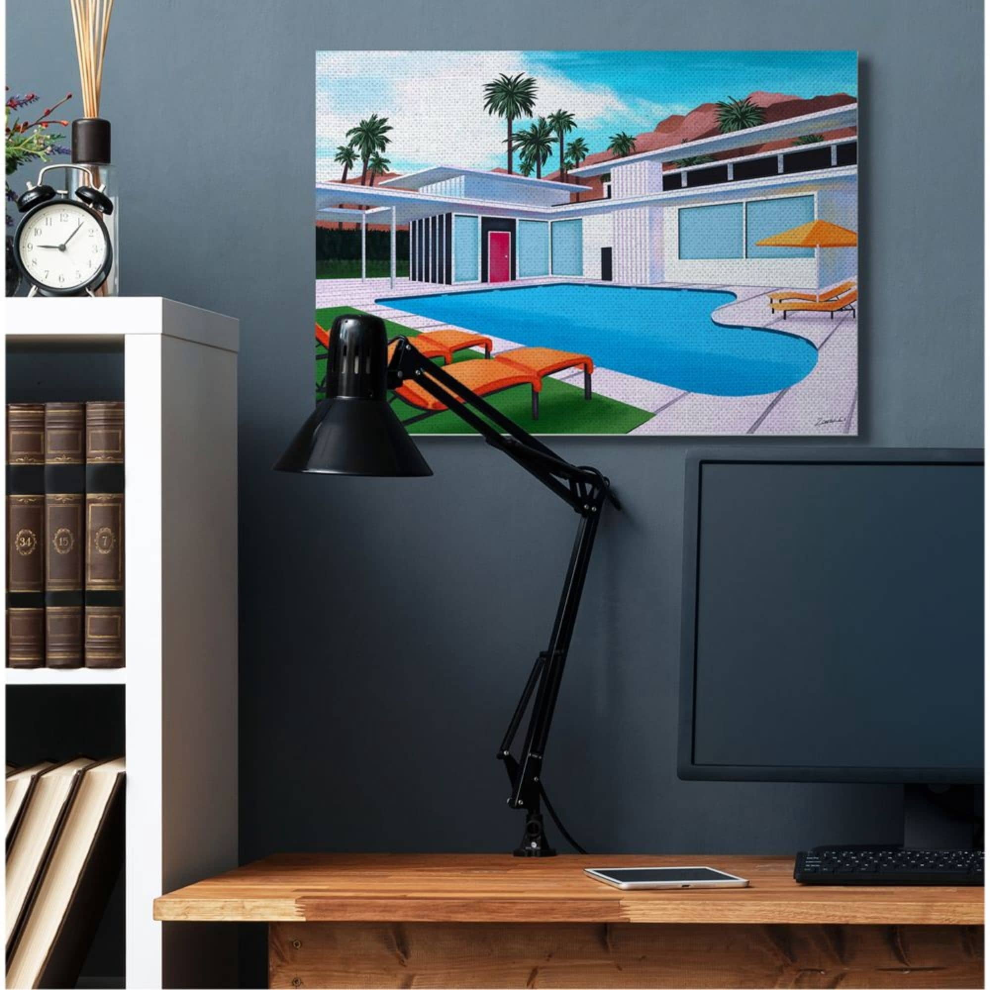 Stupell Industries Modern Home Architecture Poolside Desert Mountains Design by Ziwei Li, 30" x 40"