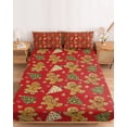 thumbnail image 2 of Twin Sze Fitted Sheet Set - Christmas 2 Piece Bedding Sets 16" Deep Pocket Fitted Sheet with 1 Pillowcase, Red Xmas Pine Tree Winter Snowflakes Brushed Microfiber Hotel Luxury Bed Sheets, 2 of 9