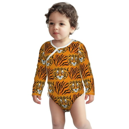 

Haiem Tiger Printed Unisex-Baby Long Sleeve Onesies Bodysuits Unisex Babies Snap-Up Rompers-12 Months