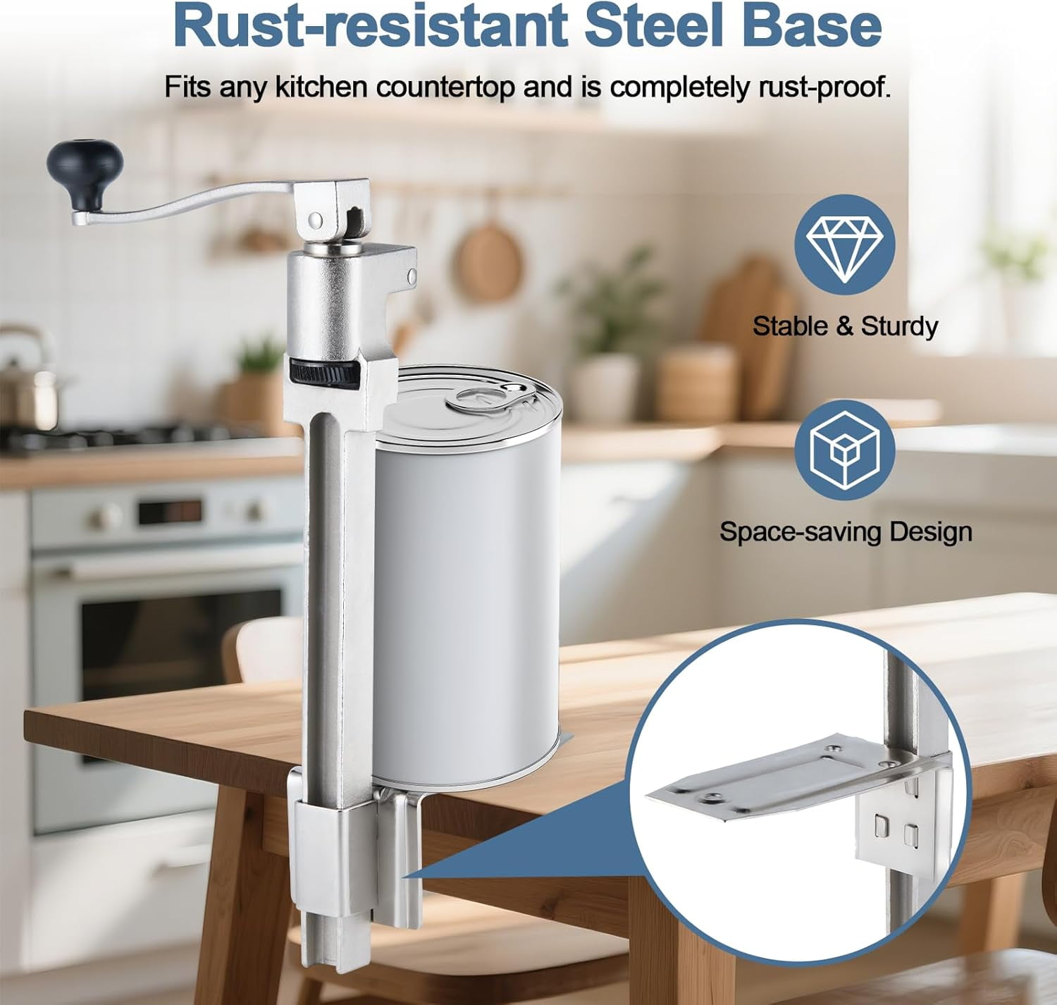 Commercial Can Opener Heavy Duty for Large Cans Industrial Can Openers for Big Cans Manual Stainless Steel Table Can Openers Restaurant Can Opener Up To 11" Tall For Bars Hotel Kitchen