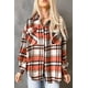 thumbnail image 4 of ABPHQTO Chaqueta de cuadros de franela naranja con bolsillos en el pecho para mujer, 4 of 5