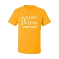 thumbnail image 2 of Wild Bobby Plot Twist He Lives Luke 24:23 Inspirational/Christian Men Graphic Tee, Gold, 4X-Large, 2 of 5