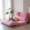 thumbnail image 3 of MAXYOYO Fluffy Soft Bean Bag Sofa Bed,Extra Thick Adult Floor Mattress with Washable Soft Faux Fur Cover,Folding sofa bed for Bedroom Living Room,Pink,Twin, 3 of 7