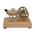 thumbnail image 2 of Hit & Miss Engine Model Kits That Works, 1.6cc Horizontal single cylinder Evaporative Water-Cooled 4-Stroke Gasoline Engine with Wood Base for Desktop Mechanical Demonstration & STEM Education, 2 of 5