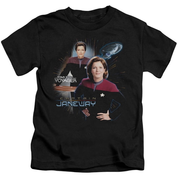 Star Trek Captain Janeway Youth 18/1 T-Shirt Black