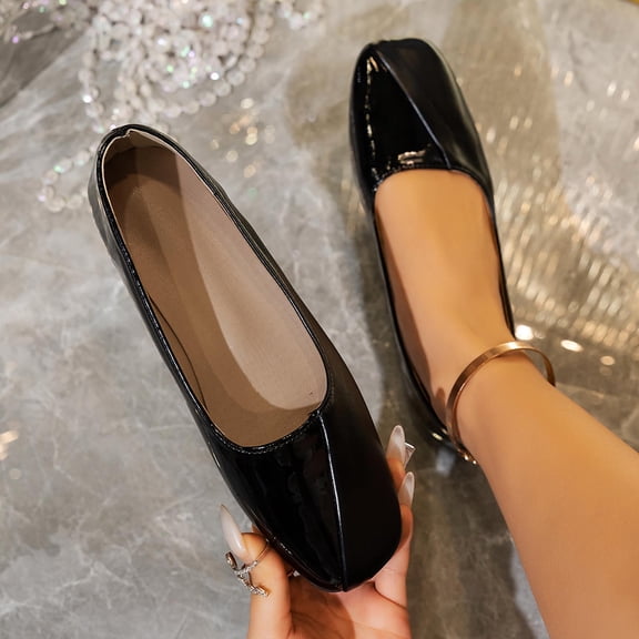 Women Versatile Casual All-Season Breathable Thin Soft-Soled Low-Heeled Small Floral-Scented Shoes Classic Clog Comfortable Dress Shoes Senior Front