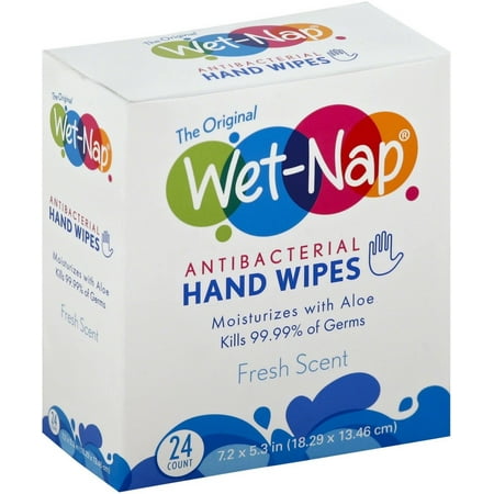 Wet-Nap Antibacterial Hand Wipes, Fresh 24 ea (Pack of